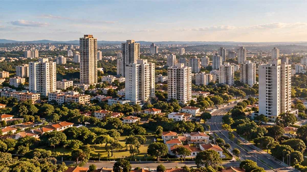 Vista de um bairro residencial de Sorocaba